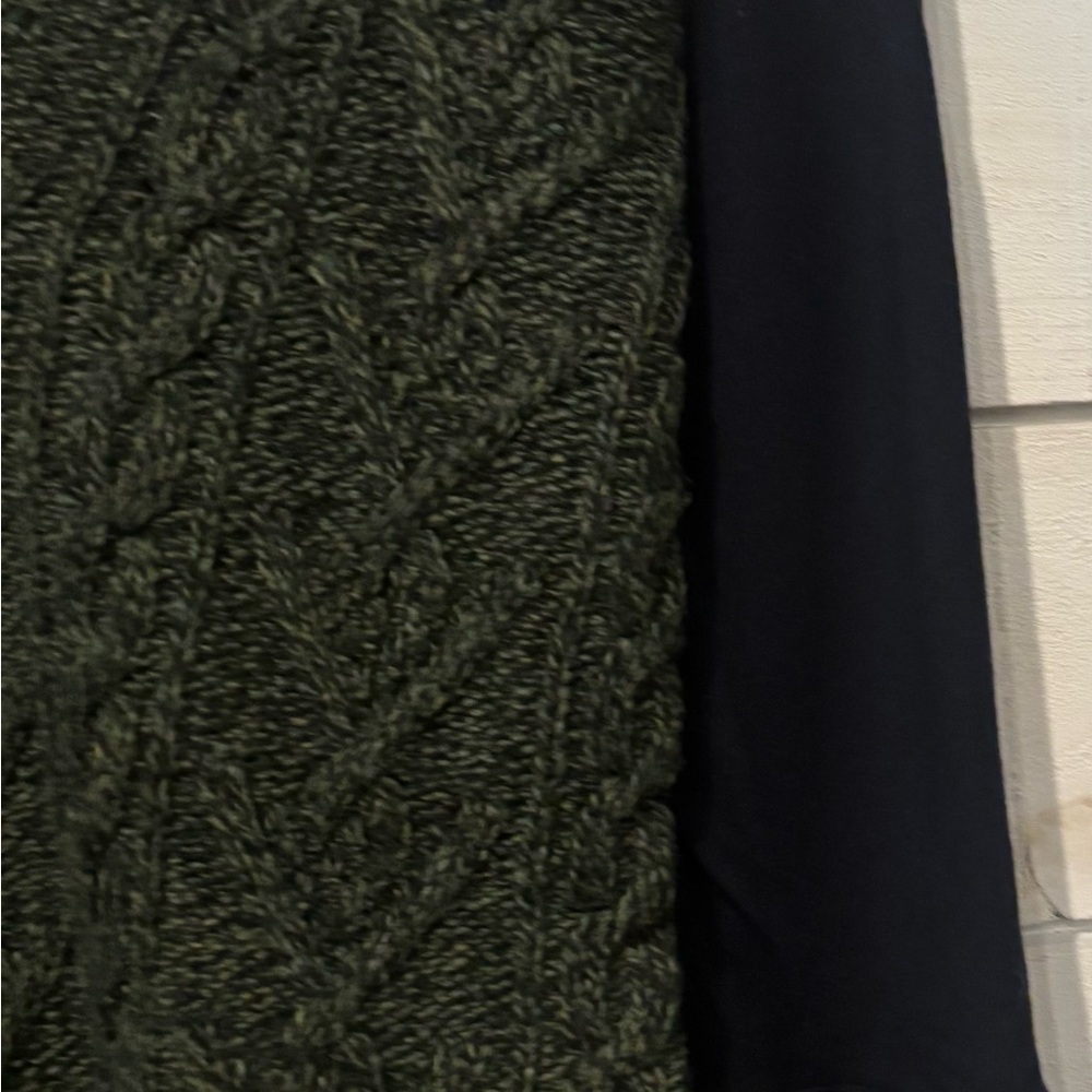 Pilcro and the Letterpress byAnthropology Green/Navy Cable Knit V-Neck Sweater - Picture 4 of 15